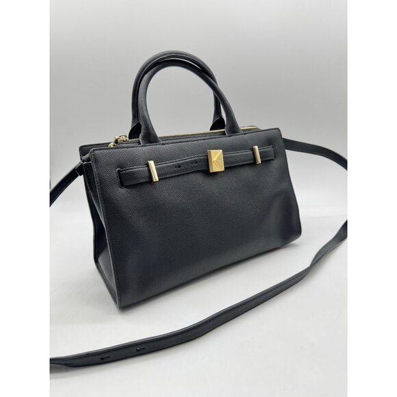 KATE SPADE NY Deco leather medium satchel crossbody bag - BLACK - Picture 5 of 14